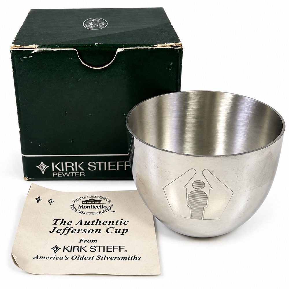Kirk Stieff Pewter Thomas Jefferson Cup Monticello Memorial Foundation P50 Box